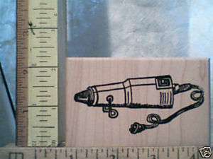 HEAT GUN MILWAUKEE CRAFTING WOOD MOUNTED rubber stamp  