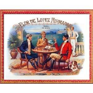  Cigar Flor de Lopez Hermanos. Vintage Cuban Ad.