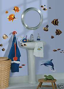 UNDER THE SEA Wall Stickers Decals Decor Dolphins Fish  