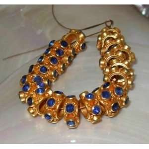  18K GOLD AAA SAPPHIRE STUDDED BEAD 8.5mm ~ Everything 
