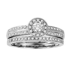 55 cttw Round Diamond Bridal Engagement Wedding Set / Ring in 14 kt 