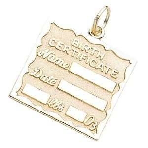  Rembrandt Charms Birth Certificate Charm, 10K Yellow Gold 