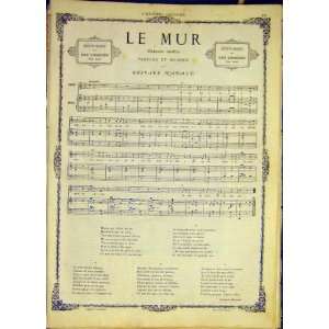  Le Muir Song Nadaud Music Score French Print 1868: Home 