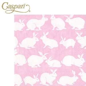  Caspari Paper Napkins 9932L Rabbit Hutch Pink Lunch Napkins 