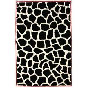   Area Rugs Animal Prints Giraffe Wool Black Red 5x8: Furniture & Decor