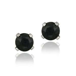    Sterling Silver .70ct Black Spinel Stud Earrings, 4mm Jewelry