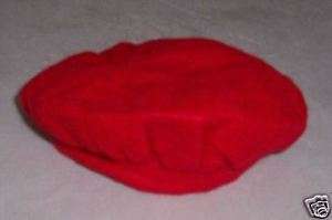 DOLL HAT RED FELT BENNIE HAT APPROX 5 1/2  