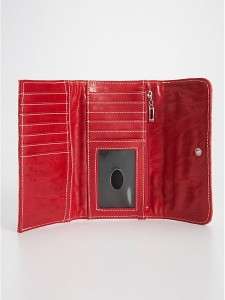 NEW GUESS RED / STONE LOOKOUT WALLET CLUTCH PURSE  