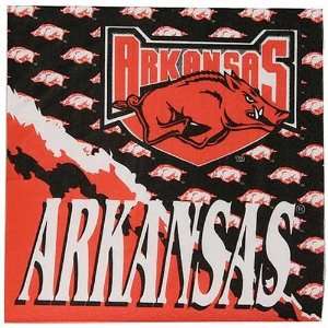  Arkansas Razorbacks 25 Pack Large Beverage Napkins: Sports 