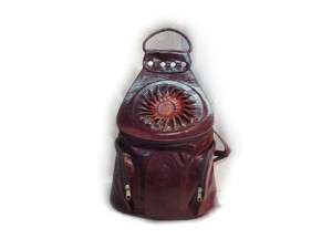beautiful chic backpack brown 100% Leather bag strong pack back 