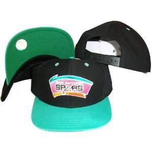 San Antonio Spurs Black/teal Two Tone Adjustable Plastic Snapback Hat 