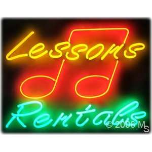 Neon Sign   Lessons/Rentals  Neon Sign   Extra Large 24 x 31  
