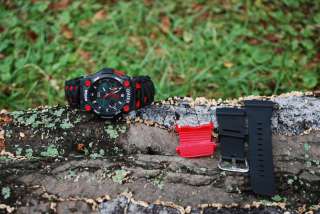 Sports Camping Survival Watch 550 paracord Thin Red Line Fireman Black 