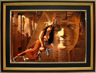 Cleopatra & Sphinx Maher Morcos Egypt Art Framed Print  