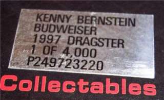 Mac Tools Motorsports Kenny Bernstein Budweiser 97 Dragster Diecast 1 