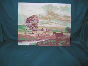 Old Paint By Number Cow On The Farm Painting  