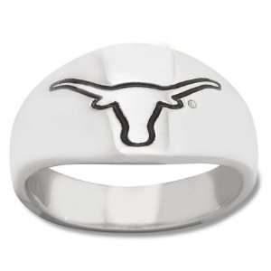  Texas Longhorns UT NCAA Sterling Silver Logo Gents Enamel Band 