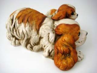 Ceramic Cocker Spaniel Dog Puppy Figurine ~ Mom and Pup  