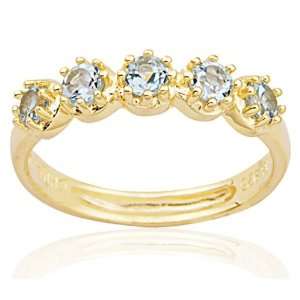  Over Sterling Silver Sky Blue Topaz Feminine Treasures Ring: Jewelry