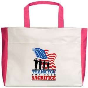  Tote Fuchsia US Military Army Navy Air Force Marine Corps Thank You 