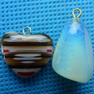 A0063884 2pcs Beautiful mixed stone pendant bead  
