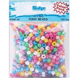  Pony Beads 6mmx9mm 720 Pack Pearl Multi Electronics