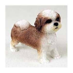  Shih Tzu Puppy Cut Dog Figurine   Brown & White
