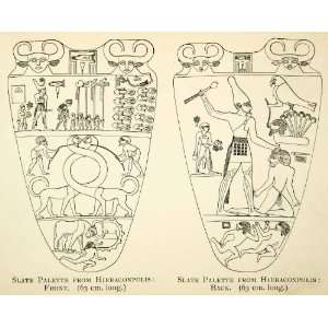   Palette Hierakonpolis Narmer Archeological   Relief Line block Print