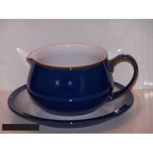  Denby Imperial Blue Gravy Boat With Tray   2 Pc: Kitchen 