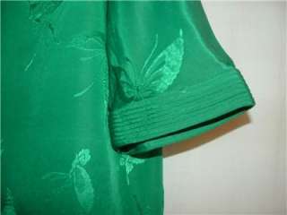 Vintage Lord & Taylor Teahouse green silk/rayon robe M  