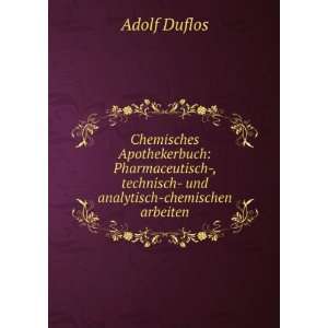  Chemisches Apothekerbuch Pharmaceutisch , technisch  und 