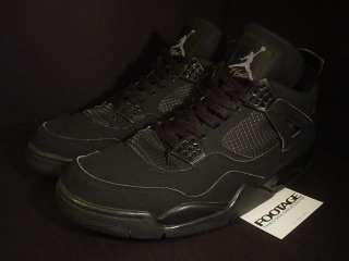 2006 Nike Air Jordan IV 4 Retro BLACK CAT LIGHT GRAPHITE GREY SILVER 