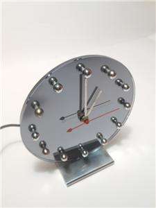 Art Deco Gilbert Rohde Blue Mirror Desk Clock Machine Age Cir 1930 EX 
