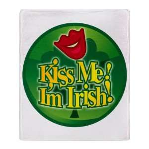 Stadium Throw Blanket Kiss Me Im Irish Clover Everything 