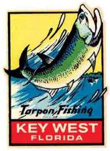 Key West Fishing Tarpon Vintage Looking Travel Decal  