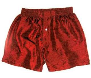  Red Crinkle Silk Boxers by Royal Silk   Medium Clothing
