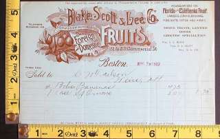1907 Billhead Boston, Mass. Blake, Scott & Lee Company  