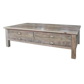 Bleached Pine 2 Drawer Coffee Table  