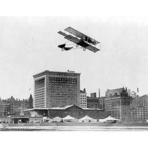  1911 Plane Flying Over Downtown Chicago 8 1/2 X 11 