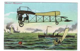 Louis Bleriots Monoplane, Vintage Aviator Postcard 1909  
