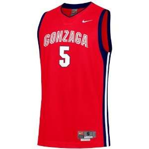  Nike Gonzaga Bulldogs #5 Red Twilled Basketball Jersey 