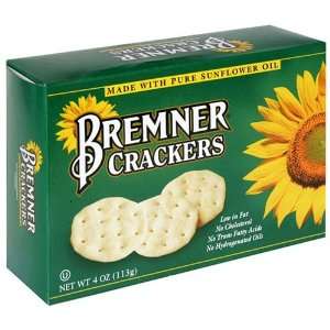 Bremner Crackers Made with Pure Sunflower Oil, 4 Ounce Boxes (Pack of 