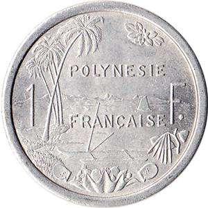 1965 French Polynesia 1 Franc Coin Liberty KM#2  