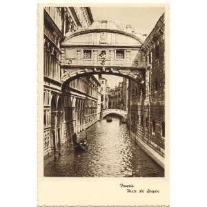   1940s Vintage Postcard Bridge of Sighs   Venice Italy: Everything Else