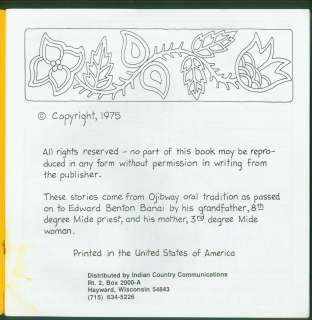 1975 OJIBWAY INDIAN COLORING BOOK No. 1 CREATION  Banai  