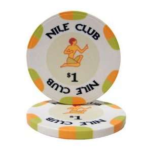    10 Gram Nile Club Casino Ceramic Poker Chip $1