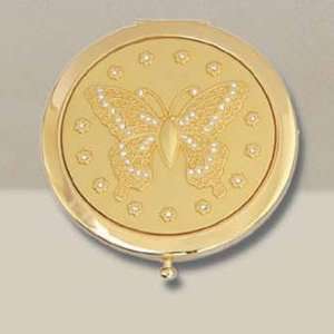  Rucci Acrylic Round Butterfly Gold with Stones Mirror 