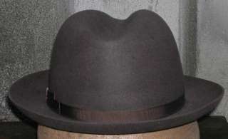 Fine Borsalino Trilby #57 Brown Taupe Fur Felt Mens Hat Fedora Size 7 