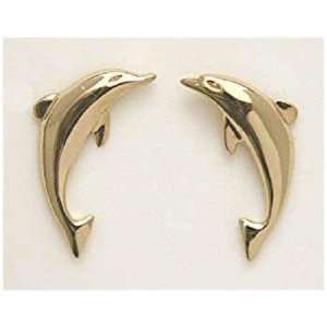  Solid 14K Gold Dolphin Earrings JSP Jewelry