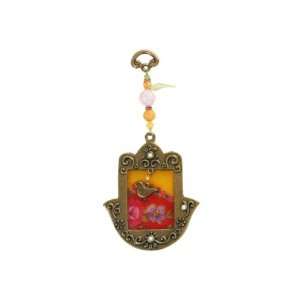   : Bronze Hamsa with Glass Tableau in Red and Orange: Everything Else